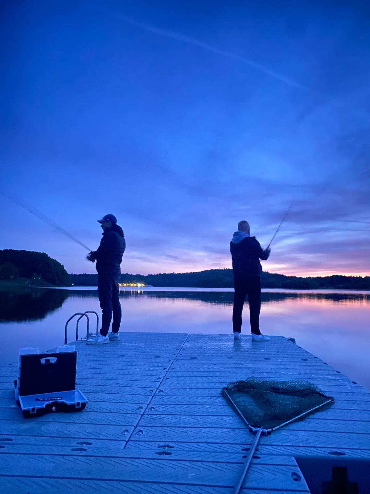 Freizeitangler in Aktion